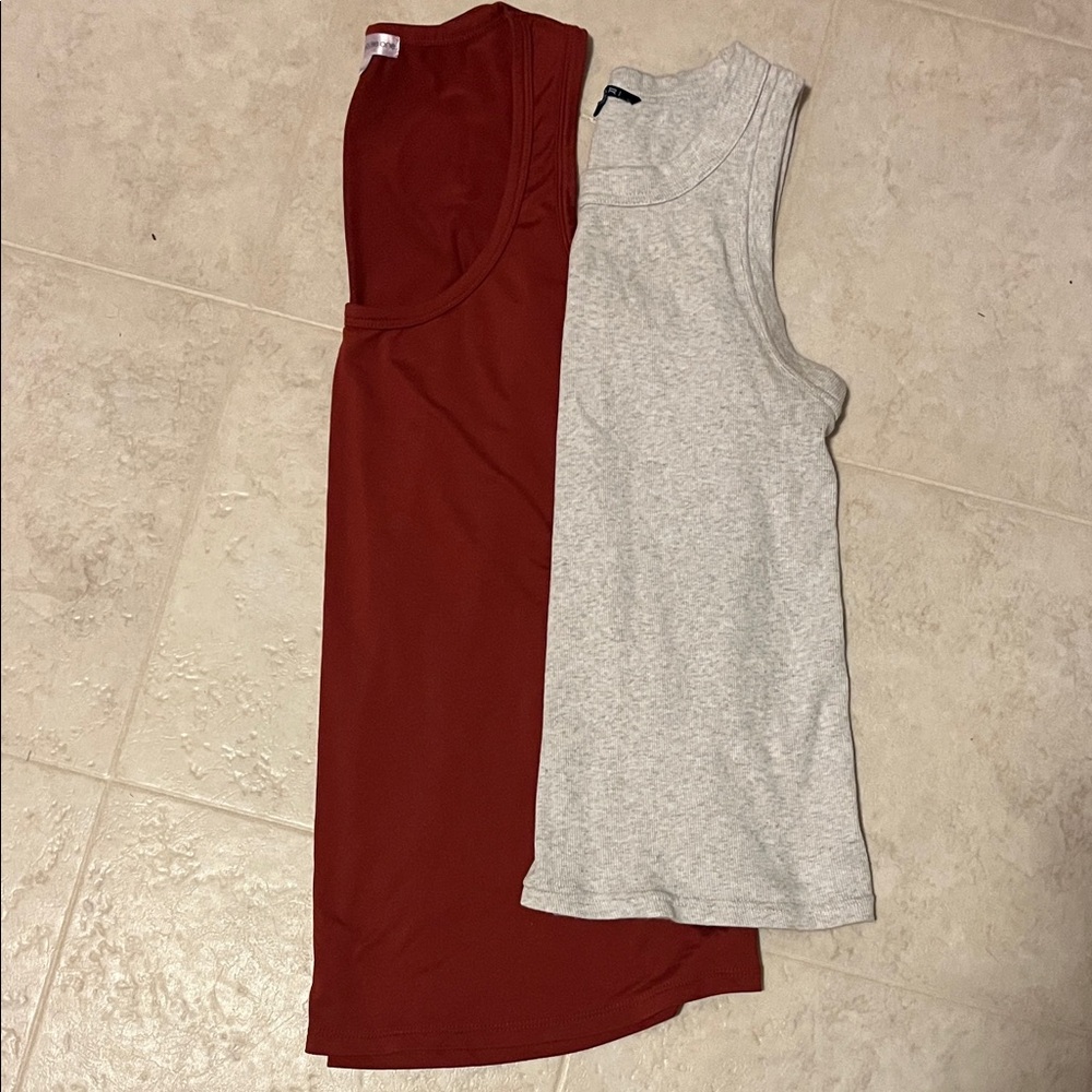 Casual Women's Tank Tops brick orange cream  one is Warehouse one and Tahari